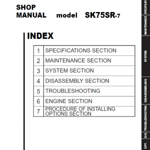 Kobelco SK75SR-7 Hydraulic Excavator Repair Service Manual