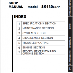 Kobelco SK130LC-11 Hydraulic Excavator Repair Service Manual