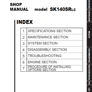 Kobelco SK140SRLC Hydraulic Excavator Repair Service Manual