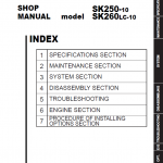 Kobelco SK250-10, SK260LC-10 Hydraulic Excavator Repair Service Manual