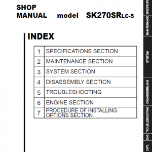 Kobelco SK270SRLC-5 Hydraulic Excavator Repair Service Manual