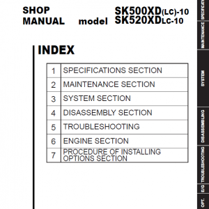 Kobelco SK500XD-10, SK500XDLC-10, SK520XDLC-10 Hydraulic Excavator Repair Service Manual