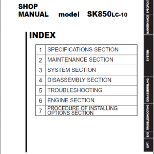 Kobelco SK850LC-10 Hydraulic Excavator Repair Service Manual