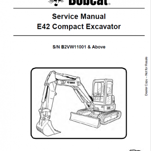 Bobcat E42 Excavator Repair Service Manual