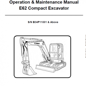 Bobcat E62 Excavator Repair Service Manual - Image 2