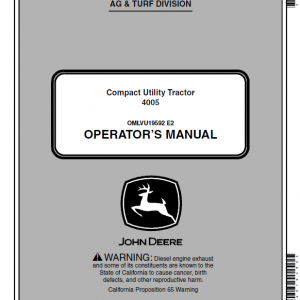 John Deere 4005 Compact Utility Tractor Repair Technical Manual - Image 2