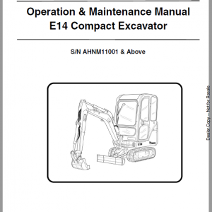 Bobcat E14 Excavator Repair Service Manual - Image 2