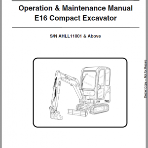 Bobcat E16 Excavator Repair Service Manual - Image 2