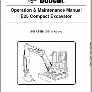 Bobcat E25 Excavator Repair Service Manual - Image 2