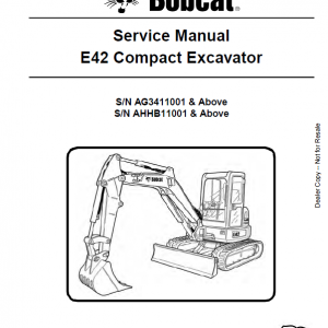 Bobcat E42 Excavator Repair Service Manual - Image 3