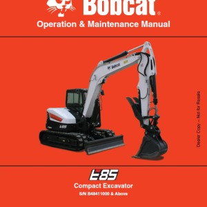 Bobcat E85 Excavator Repair Service Manual - Image 3