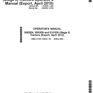 John Deere 5083EN, 5093EN, 5101EN (Tier 2 & 3 ) Repair Technical Manual - Image 3