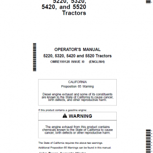 John Deere 5220, 5320, 5420, 5520 Tractor Repair Technical Manual - Image 3