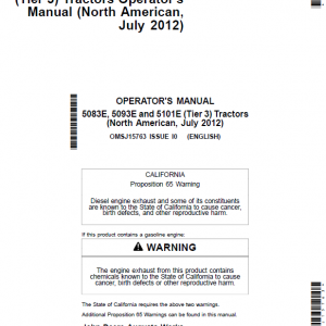 John Deere 5083E, 5093E, 5101E Tractors Repair Technical Manual - Image 3