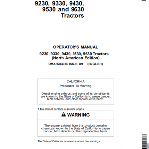 John Deere 9230, 9330, 9430, 9530, 9630 Tractors Repair Technical Manual - Image 3