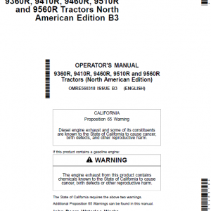 John Deere 9360R, 9410R, 9460R, 9510R, 9560R Tractors Repair Manual - Image 3