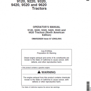 John Deere 9420, 9520, 9620 Tractors Repair Technical Manual - Image 3