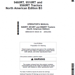 John Deere 9460RT, 9560RT, 9560RT Tractors Repair Technical Manual - Image 3