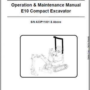 Bobcat E10 Excavator Repair Service Manual - Image 3