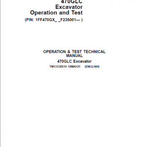 John Deere 470GLC Excavator Repair Technical Manual (S.N after F235001 - ) - Image 2