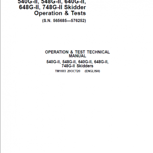 John Deere 540G-II, 548G-II, 640G-II, 648G-II, 748G-II Skidder Repair Manual (S.N 565685 - 576252) - Image 2