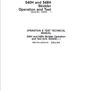 John Deere 540H, 548H Skidder Repair Technical Manual (S.N after 630436 - ) - Image 2