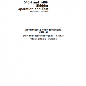 John Deere 540H, 548H Skidder Repair Technical Manual (S.N before  - 630435) - Image 2