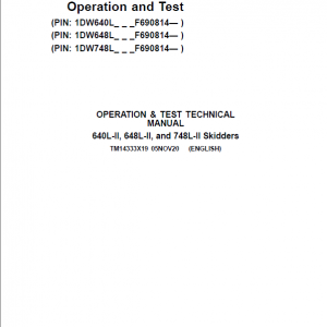 John Deere 640L-II, 648L-II, 748L-II Skidder Repair Manual (S.N F690814 - ) - Image 2