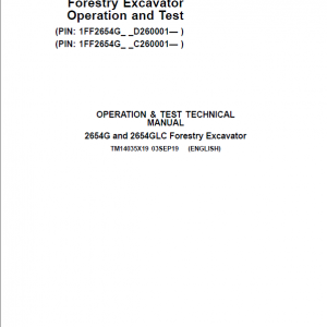 John Deere 2654G, 2654GLC Swing Excavator Repair Manual (S.N C260001 - & D260001 - ) - Image 2