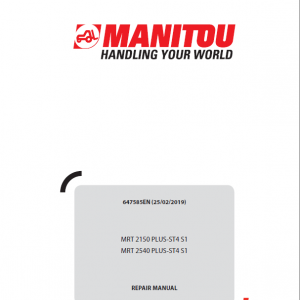 Manitou MRT 2150, 2540 Privilege Plus ST4 S1 Telehandler Repair Service Manual