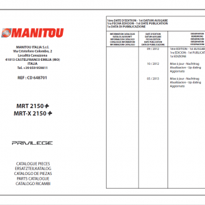 Manitou MRT 2150, 2550 Privilege Plus ST4 S2 Telehandler Repair Service Manual - Image 3