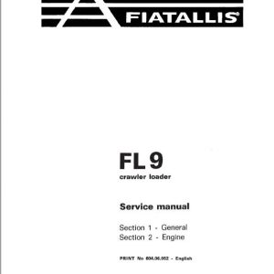 Fiatallis FL9 Crawler Loader Repair Service Manual