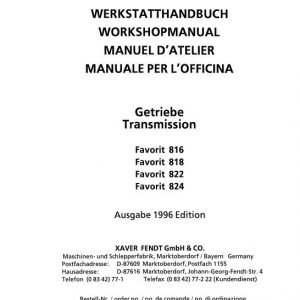 Fendt 816, 818, 822, 824 Favorit COM I Tractors Workshop Repair Manual