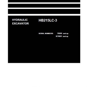 Komatsu HB215LC-3 Excavator Repair Service Manual