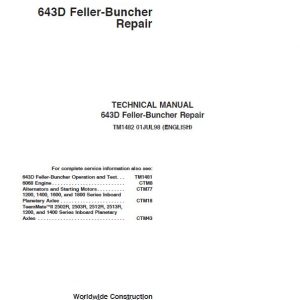 John Deere 643D Feller Buncher Service Manual