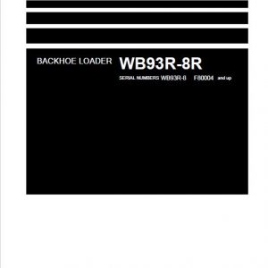 Komatsu WB93R-8R Backhoe Loader Repair Service Manual