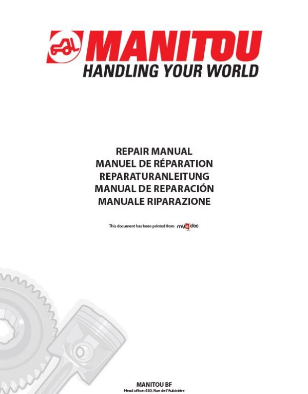 Manitou MT 1440 ST3B, MT 1440 A ST3B, MT 1840 ST3B, MT 1840 A ST3B Telehandler Repair Manual