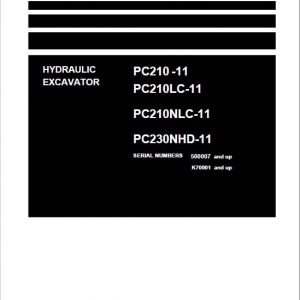 Komatsu PC210-11, PC210LC-11, PC210NLC-11, PC230NHD-11 Excavator Repair Manual