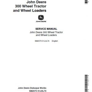 John Deere JD300 Tractor Repair Service Manual (SM2073)