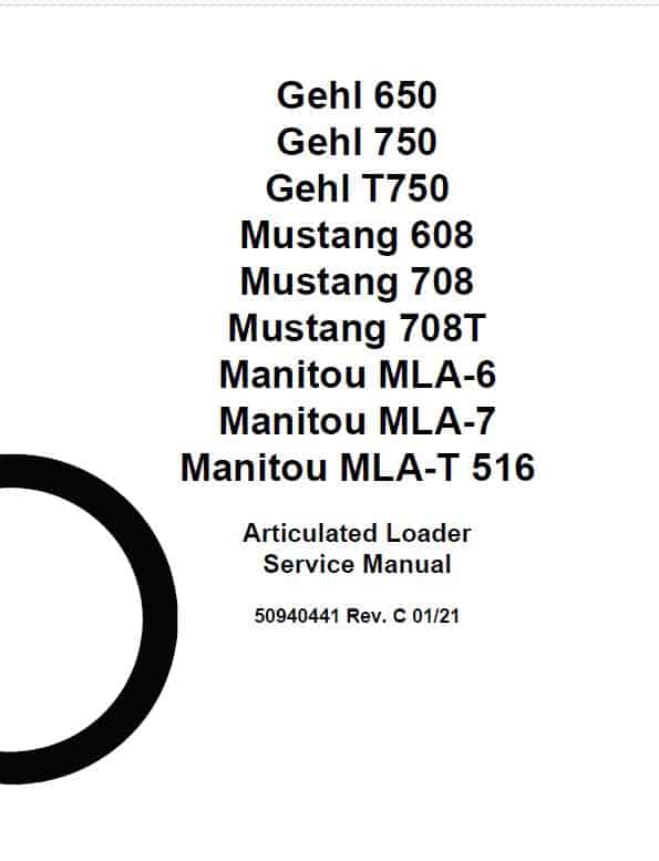 Gehl AL 750 Articulated Loader Repair Service Manual