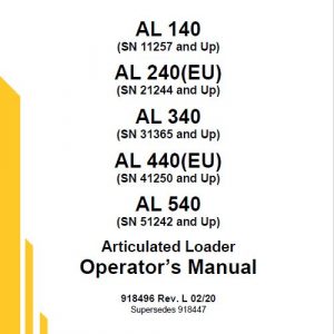 Gehl AL 140 Articulated Loader Repair Service Manual - Image 3