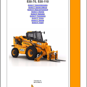 JCB 530-70, 530-110 Telescopic Handlers Loadalls Repair Service Manual