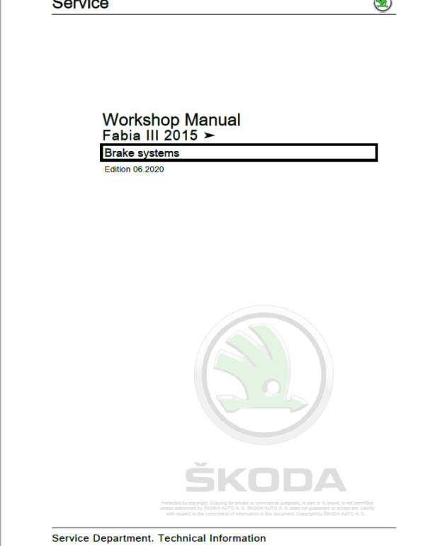 SKODA FABIA III (NJ) Repair Service Manual