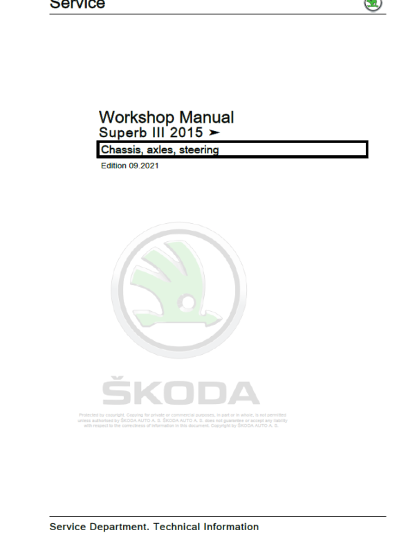 SKODA SUBERB III (3V) Repair Service Manual