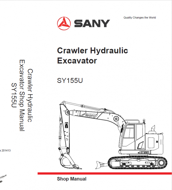 Sany SY155U Hydraulic Excavator Repair Service Manual