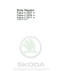 SKODA FABIA II (54) Repair Service Manual - Image 2