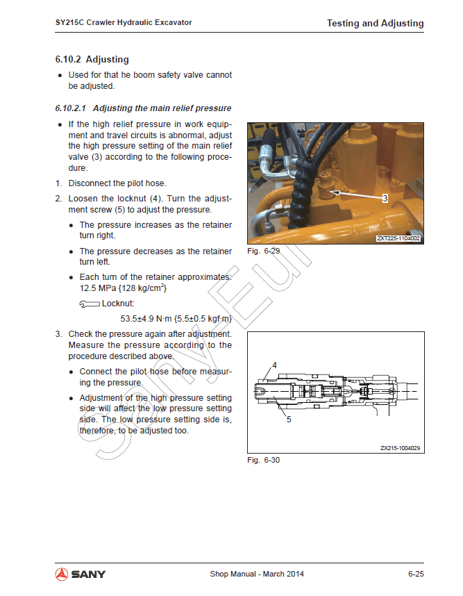 SANY EXCAVATOR SERVICE MANUAL PDF visual data 5