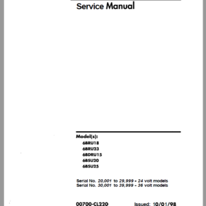 Toyota 6BRU18, 6BRU23, 6BDRU15, 6BSU20, 6BSU25 Electric Forklift Repair Manual