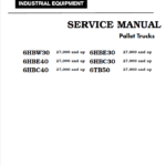 Toyota 6HBW30, 6HBE30, 6HBC30, 6HBE40, 6HBC40, 6TB50 Pallet Jack Repair Manual