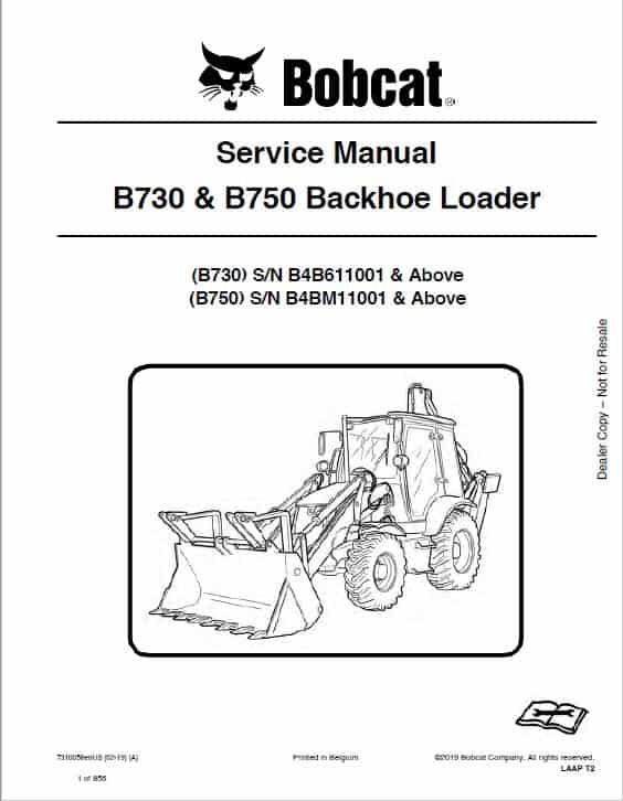 Bobcat B730, B750 Loader Service Repair Manual